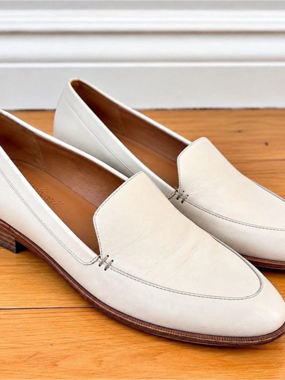 Madewell Ivory Leather Loafers Size 7